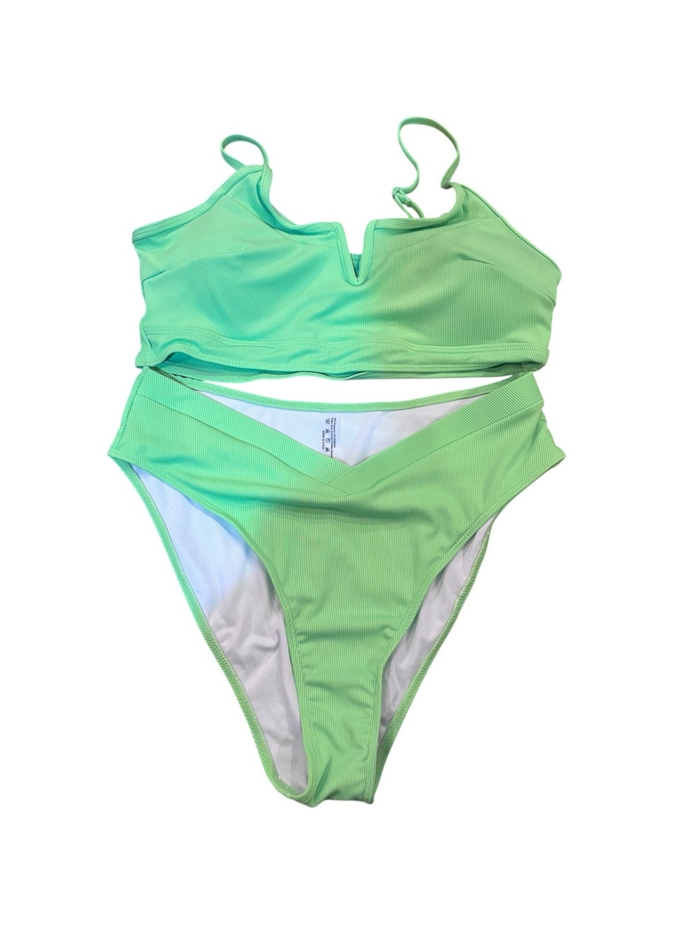 SHEIN Green Gradient V-Front‎ Bikini Set